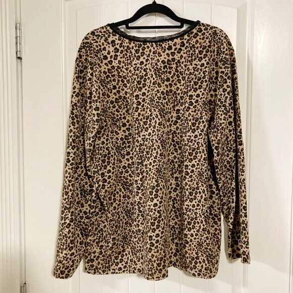 LIZ CLAIBORNE Leopard print long sleeve plus size top ~ VINTAGE XL 1X goth shirt - Picture 12 of 12